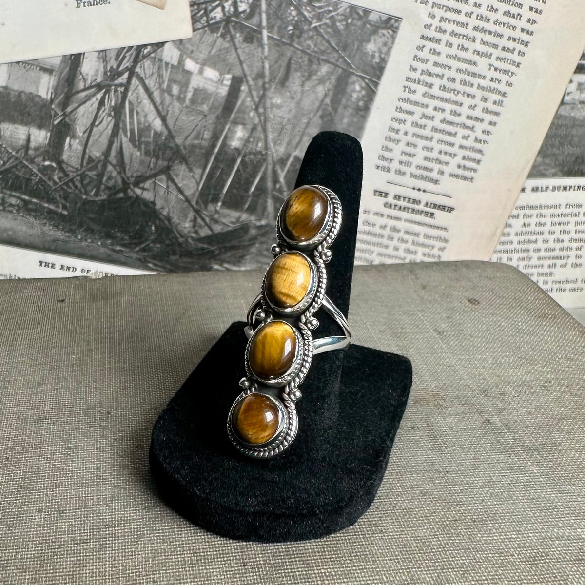 4-Stone Tiger Eye Ring (Size 6)