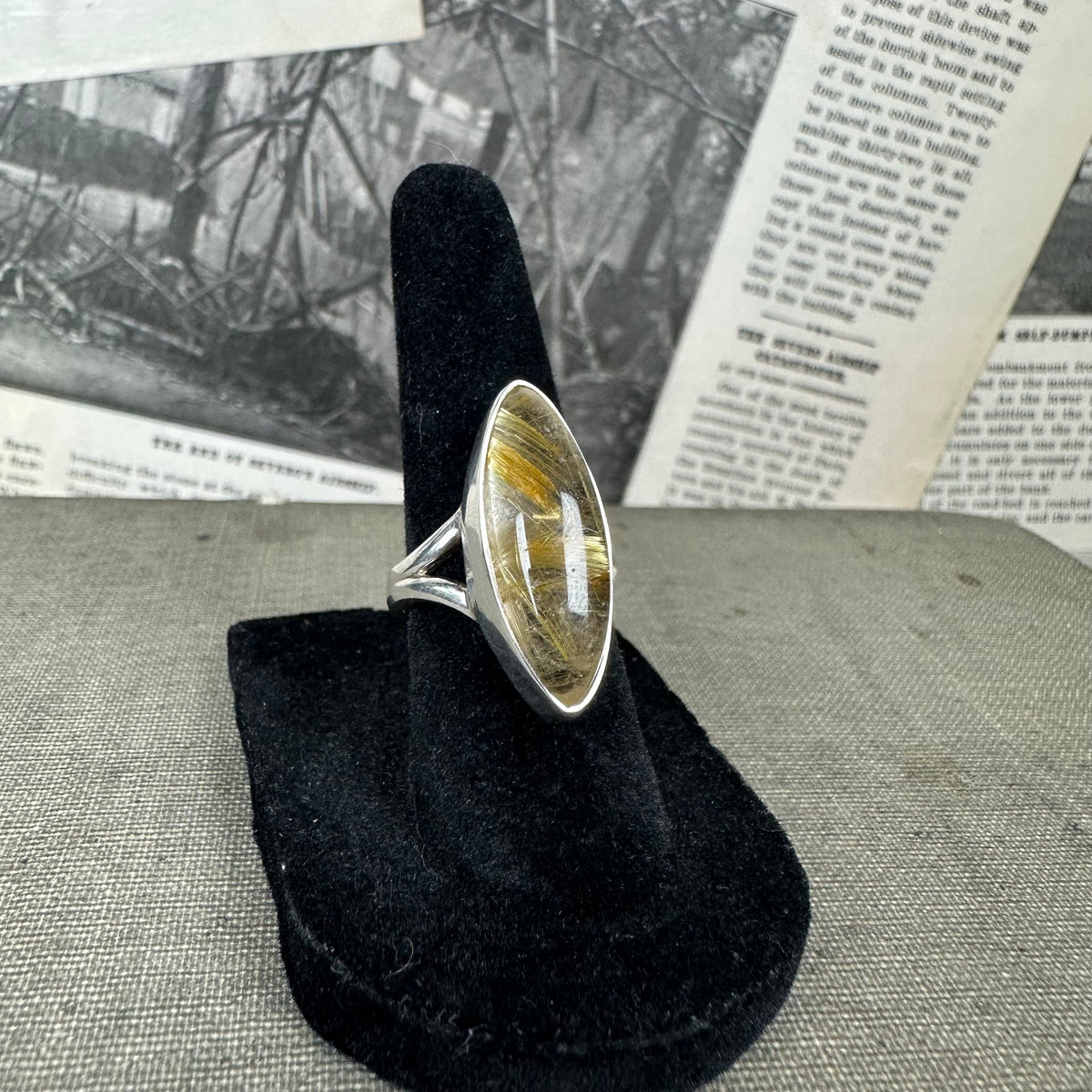 Golden Rutile Quartz Ring (Size 6)
