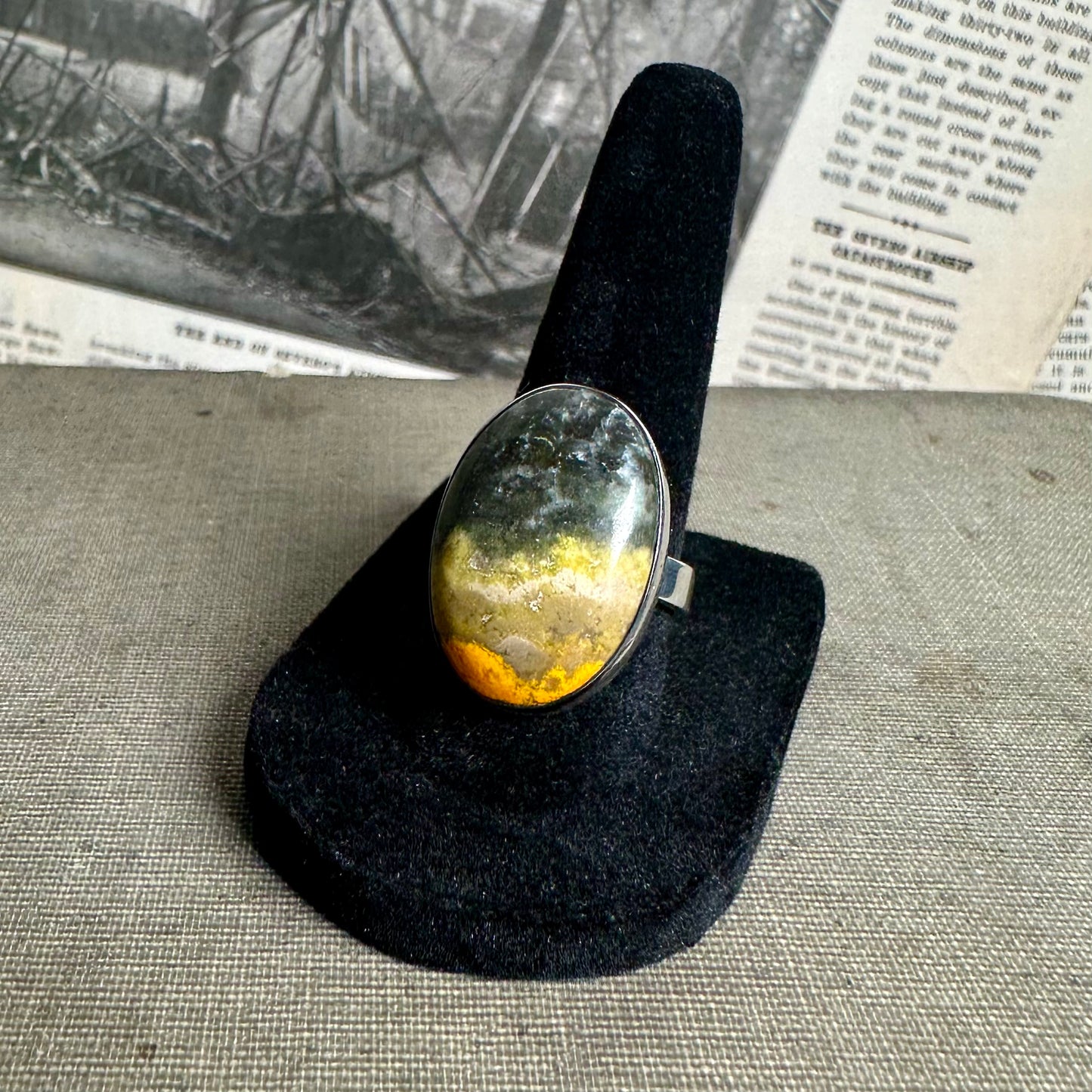 Natural Bumblebee Jasper Ring (Size 7)