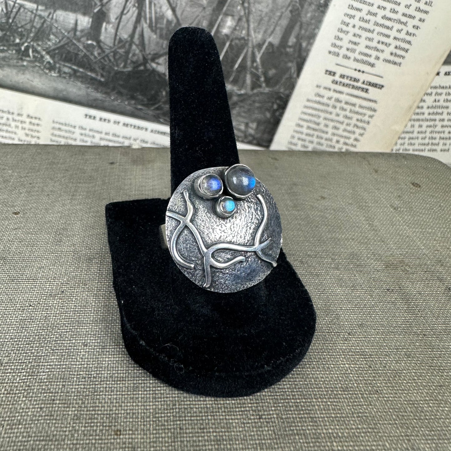 Multi-Stone Labradorite Ring (Size 9)