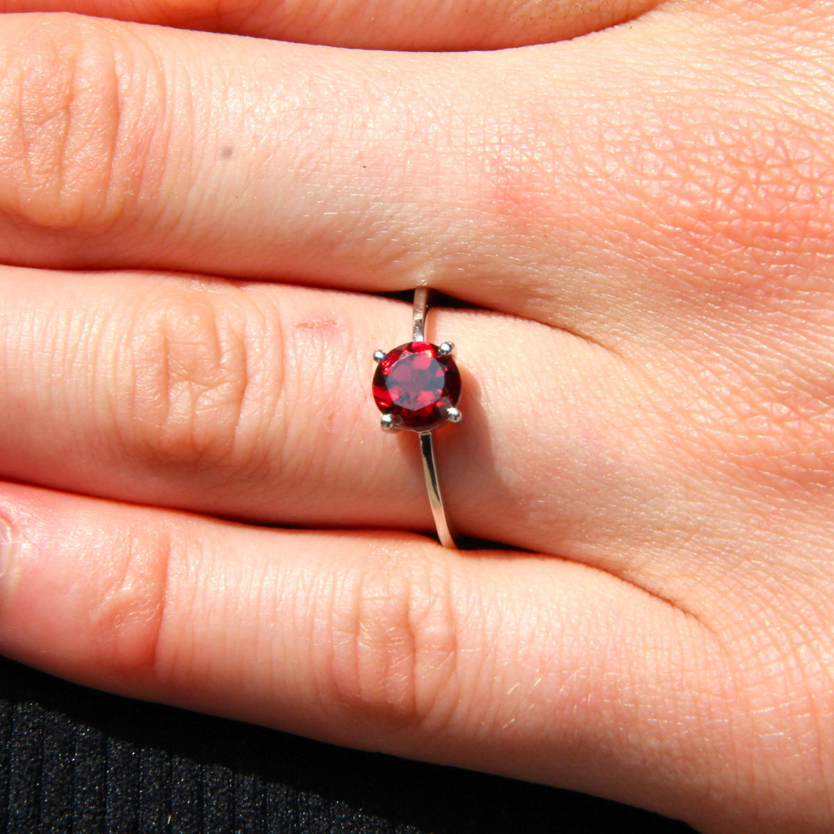 Sterling Silver Garnet Ring