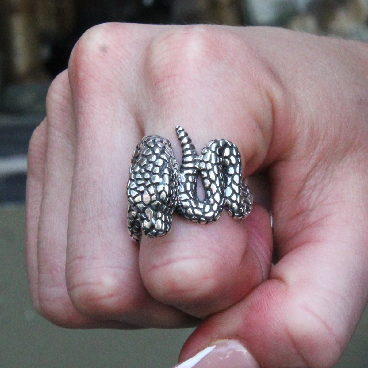 Sterling Silver Rattlesnake Ring